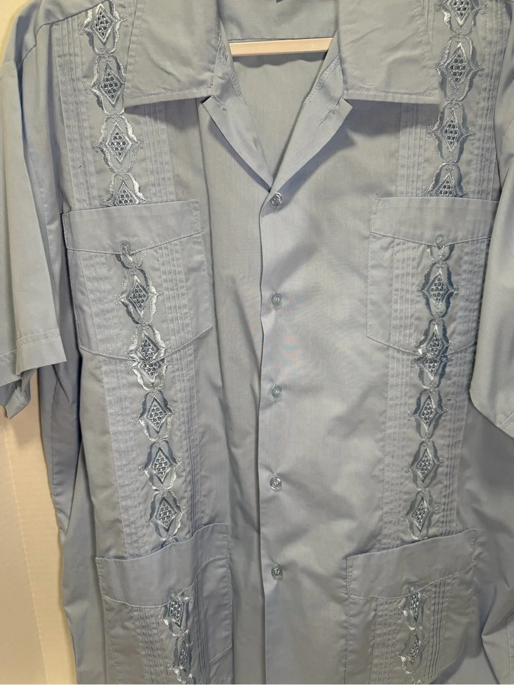 Chic Elegant Mens Button Up Embroidered Shirt